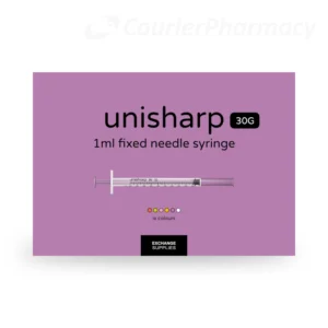 Unisharp 30G 0.5 purple fixed needles syrine 1ml courierpharmacy.co.uk