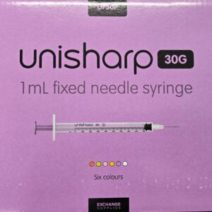 Unisharp 30G 0.5 purple fixed needles syrine 1ml courierpharmacy.co.uk