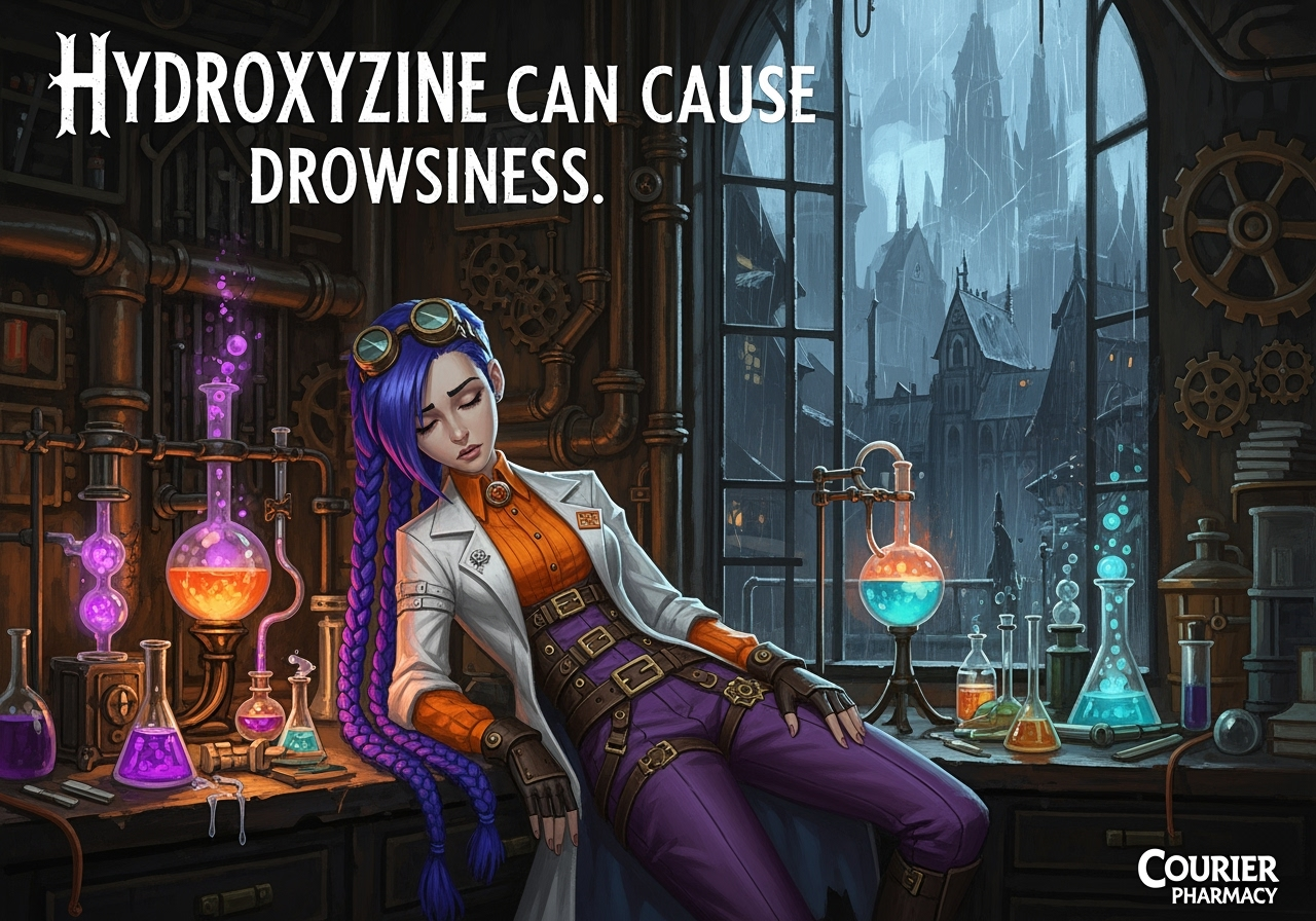 Hydroxyzine 25mg can cause drowsiness courierpharmacyco.uk