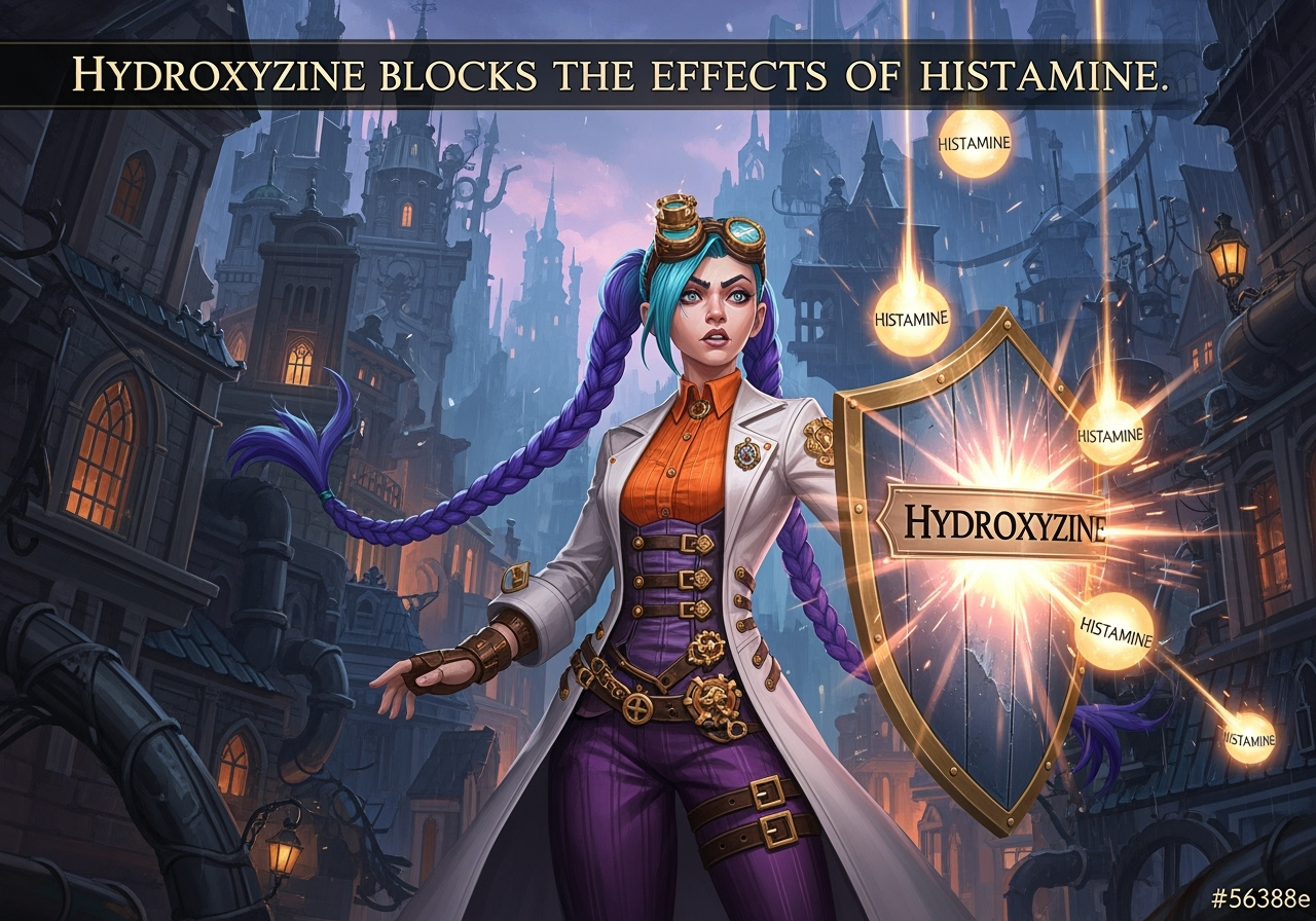 Hydroxyzine blocks the effects of histamine courierpharmacy.co.uk