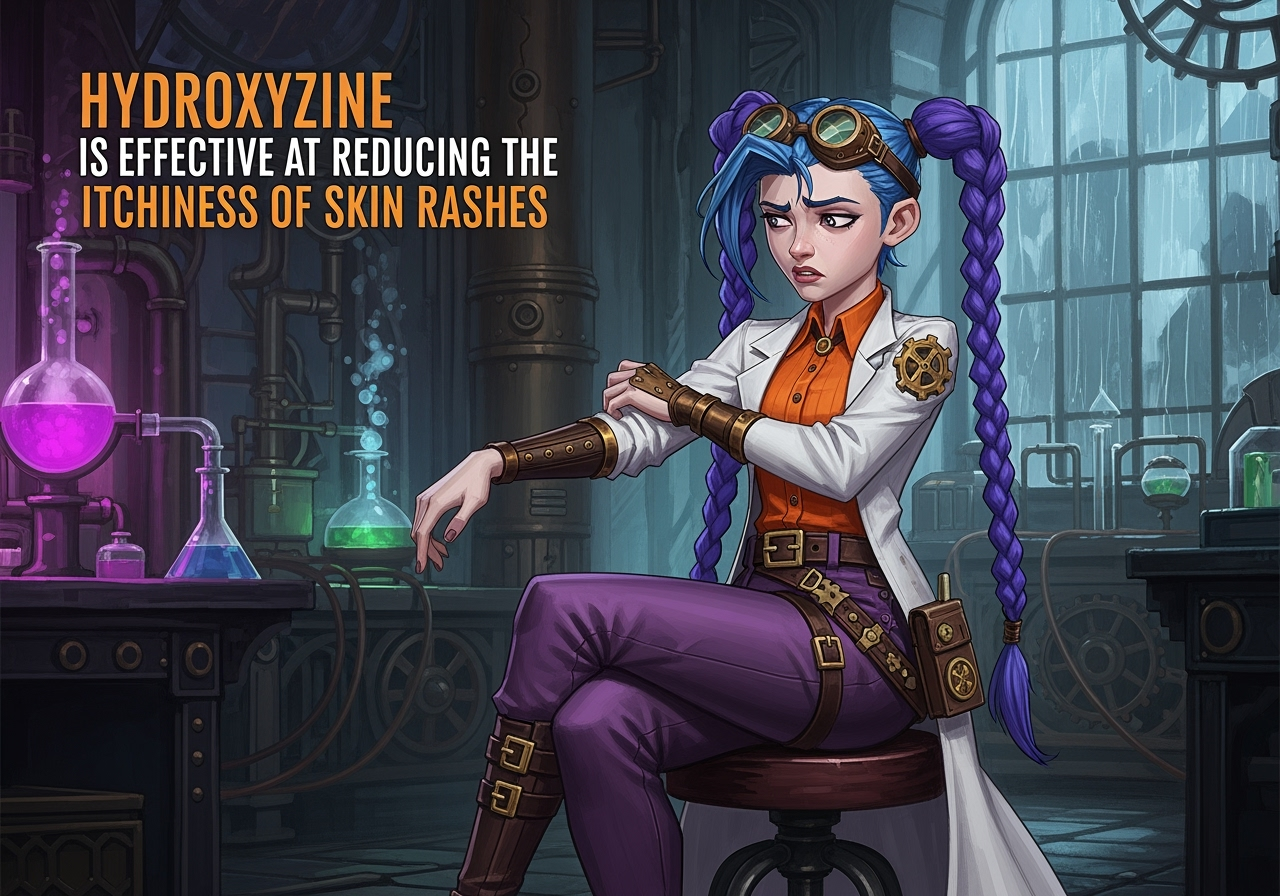 Hydroxyzine is effective the itchiness of skin rashes courierpharmacy.co.uk