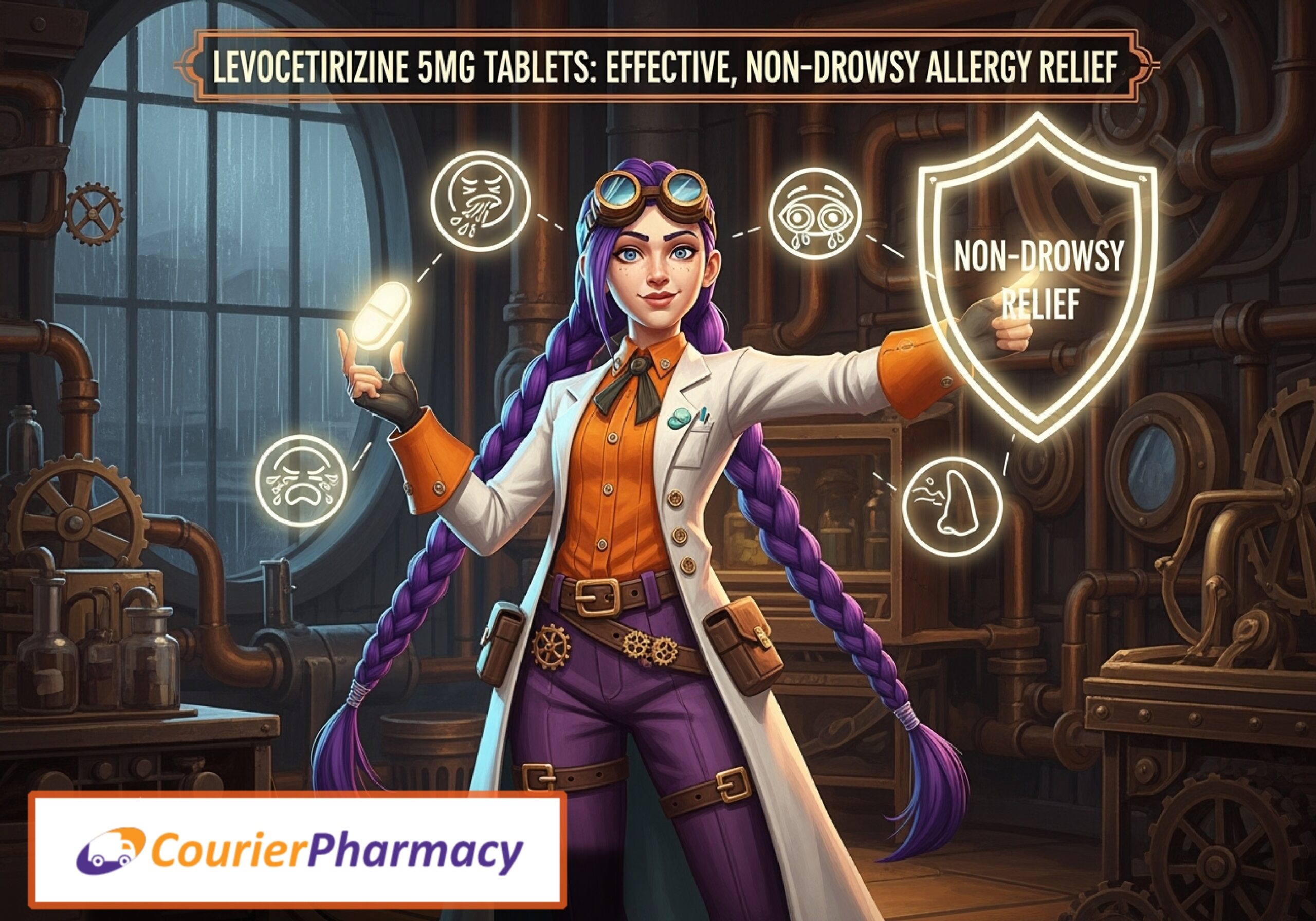 Levocetirizine 5mg tablets non drowsy antihistamine courierpharmacy.co.uk