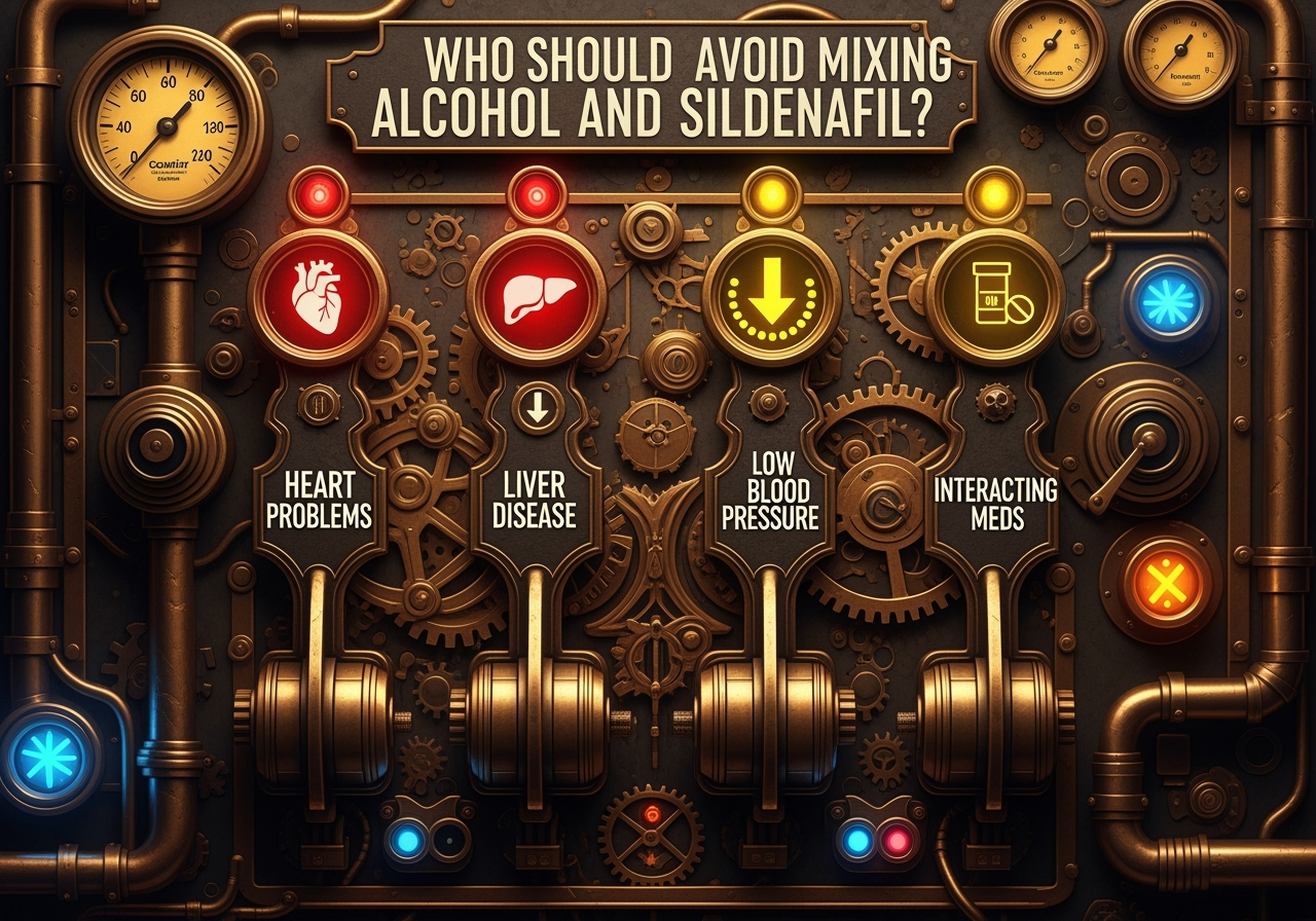 Who should avoid mixing alcohol with sildenafil courierpharmacy.co.uk