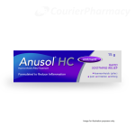 Anusol HC ointment pack showing haemorrhoids (piles) treatment and 15g tube size, product image for courierpharmacy.co.uk