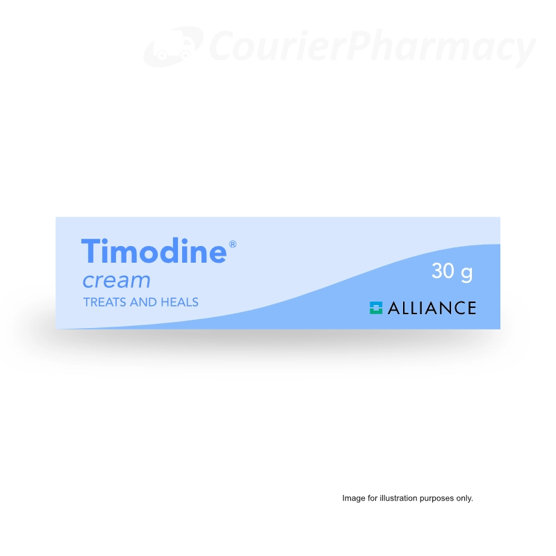 Timodine Cream box image showing the topical skin treatment packaging | courierpharmacy.co.uk