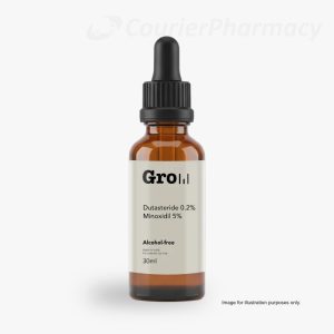 Gro Dutasteride 0.2%, minoxidil 5% in Trichosol topical hair loss solution courierpharmacy.co.uk