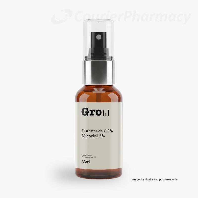 Gro Dutasteride 0.2%, minoxidil 5% topical hair loss liquid courierpharmacy.co.uk