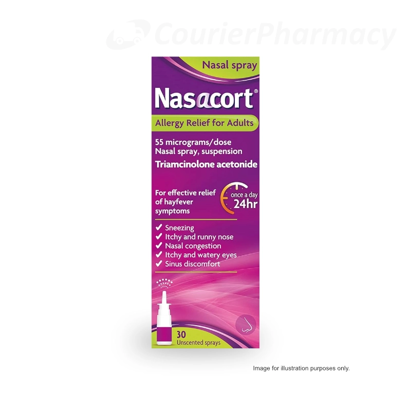 Nasacort Allergy Nasal Spray 55 micrograms (120 doses) courierpharmacy.co.uk
