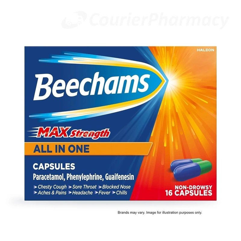 Beechams Max Strength All in One Capsules courierpharmacy.co.uk