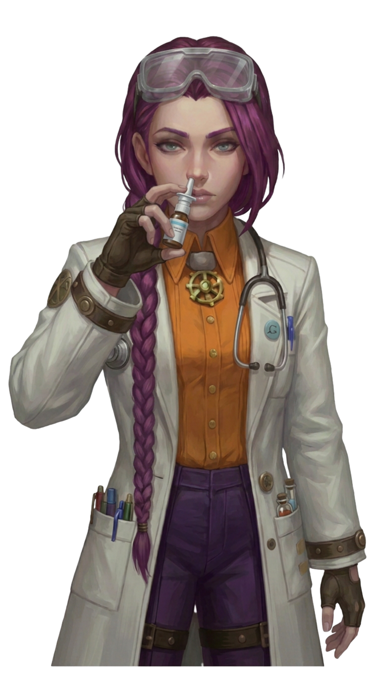 Dr Ada Jex Cori using a nasal spray