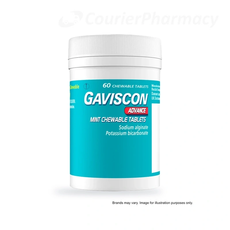 Gaviscon Advance Mint - 60 Chewable Tablets courierpharmacy.co.uk