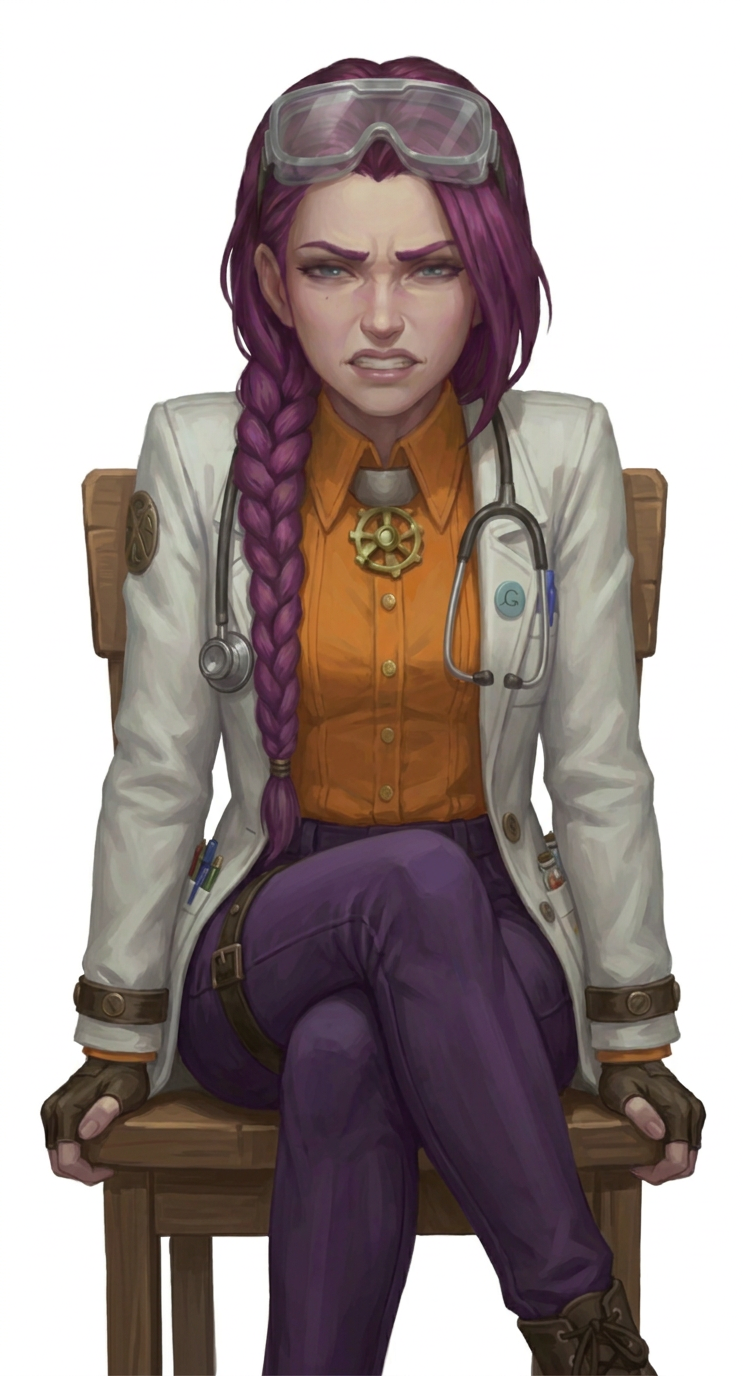 Dr Ada Jex Cori seated on a chair with a worried, tense expression, reflecting the stress and embarrassment urinary incontinence can cause, on courierpharmacy.co.uk.